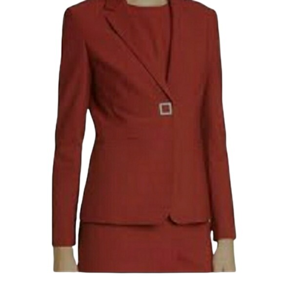 Hugo Boss Red Blazer Jacket Julea Wool Blend Career Jacket 14 - Picture 1 of 13